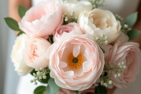 Eleganter Brautstrauß in Pastelltönen